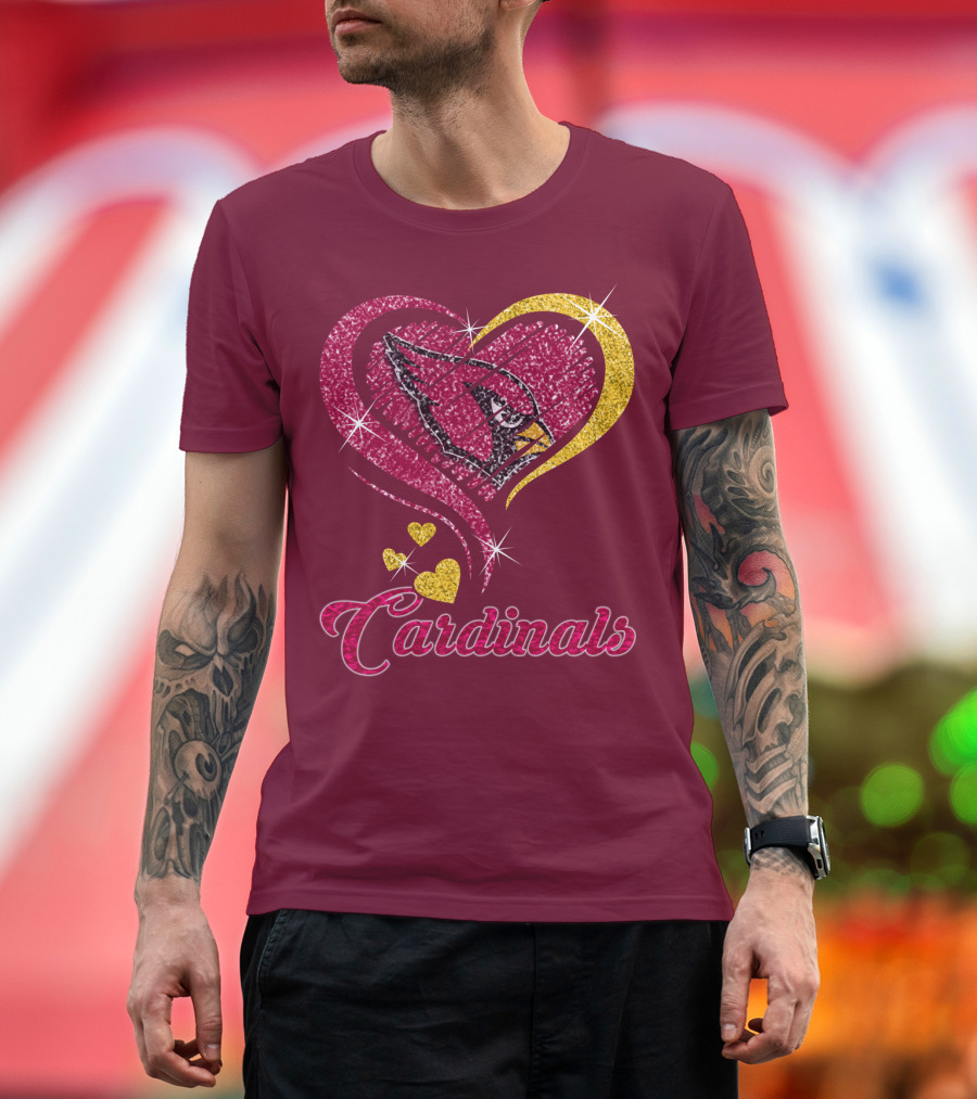 Cardinals Heart Glitter T-Shirt