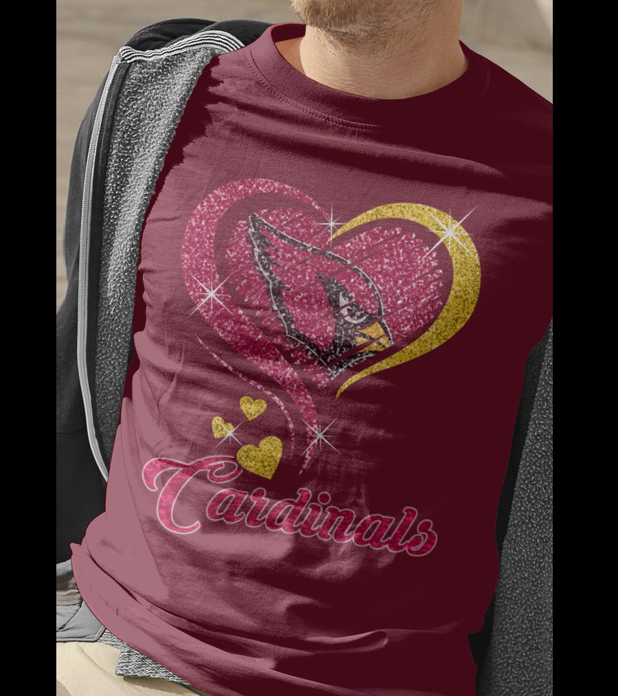 Cardinals Heart Glitter T-Shirt