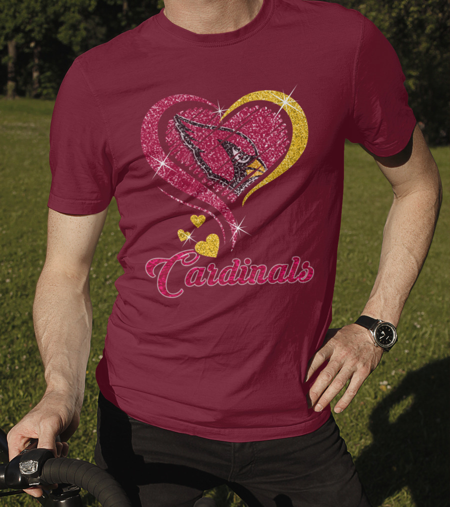 Cardinals Heart Glitter T-Shirt