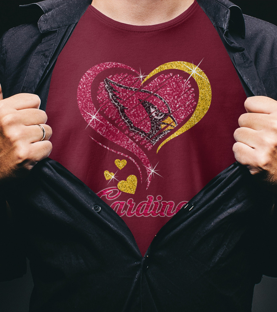 Cardinals Heart Glitter T-Shirt