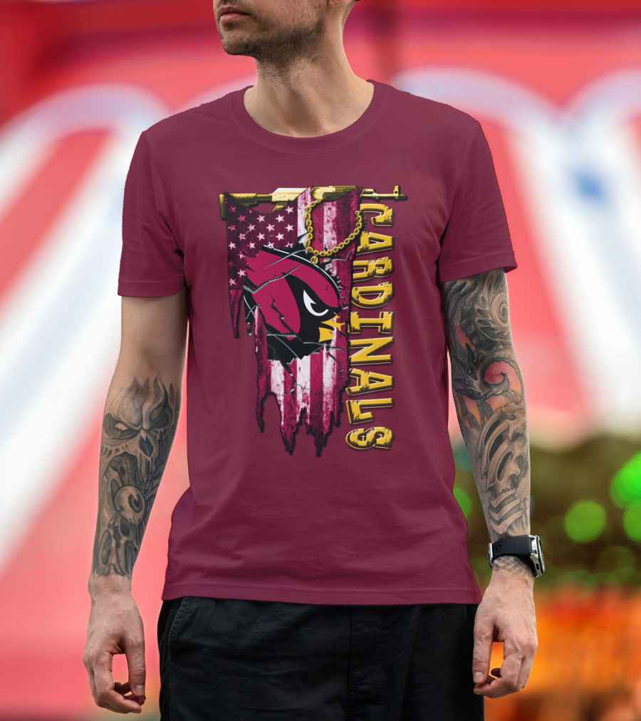 Cardinals Usa Flag And Chain T-Shirt