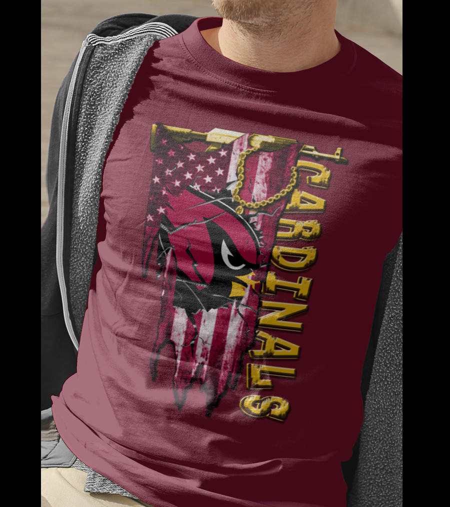 Cardinals Usa Flag And Chain T-Shirt
