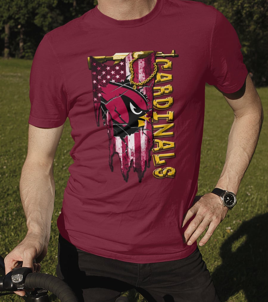 Cardinals Usa Flag And Chain T-Shirt