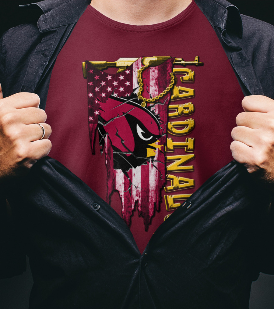 Cardinals Usa Flag And Chain T-Shirt