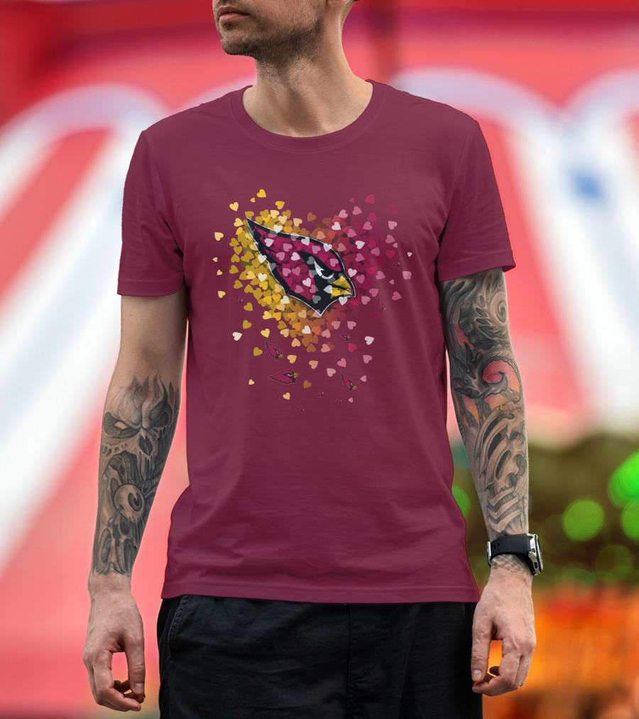 Arizona Cardinals Heart Symbol Burst T-Shirt