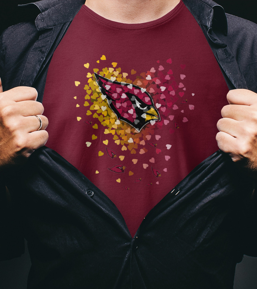 Arizona Cardinals Heart Symbol Burst T-Shirt