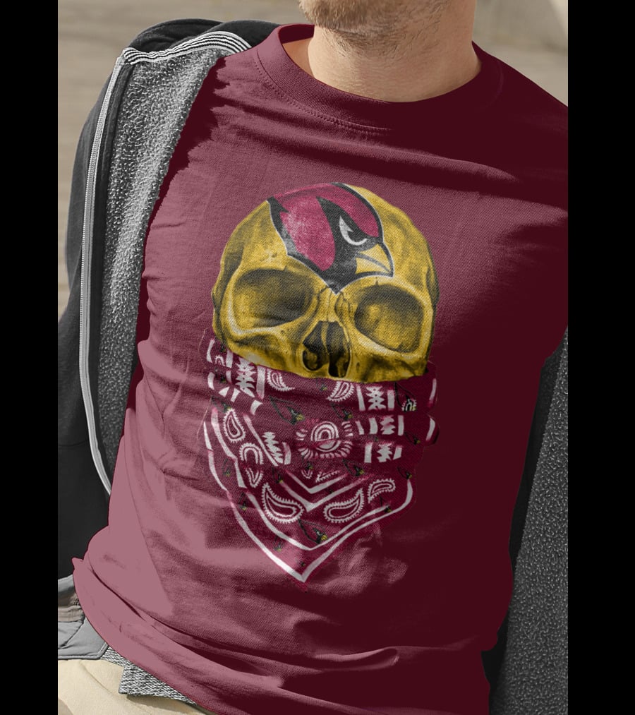 Arizona Cardinals Skull Bandana Red T-Shirt
