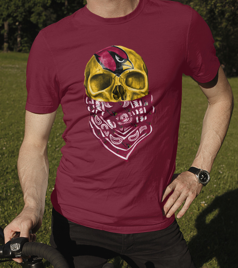 Arizona Cardinals Skull Bandana Red T-Shirt