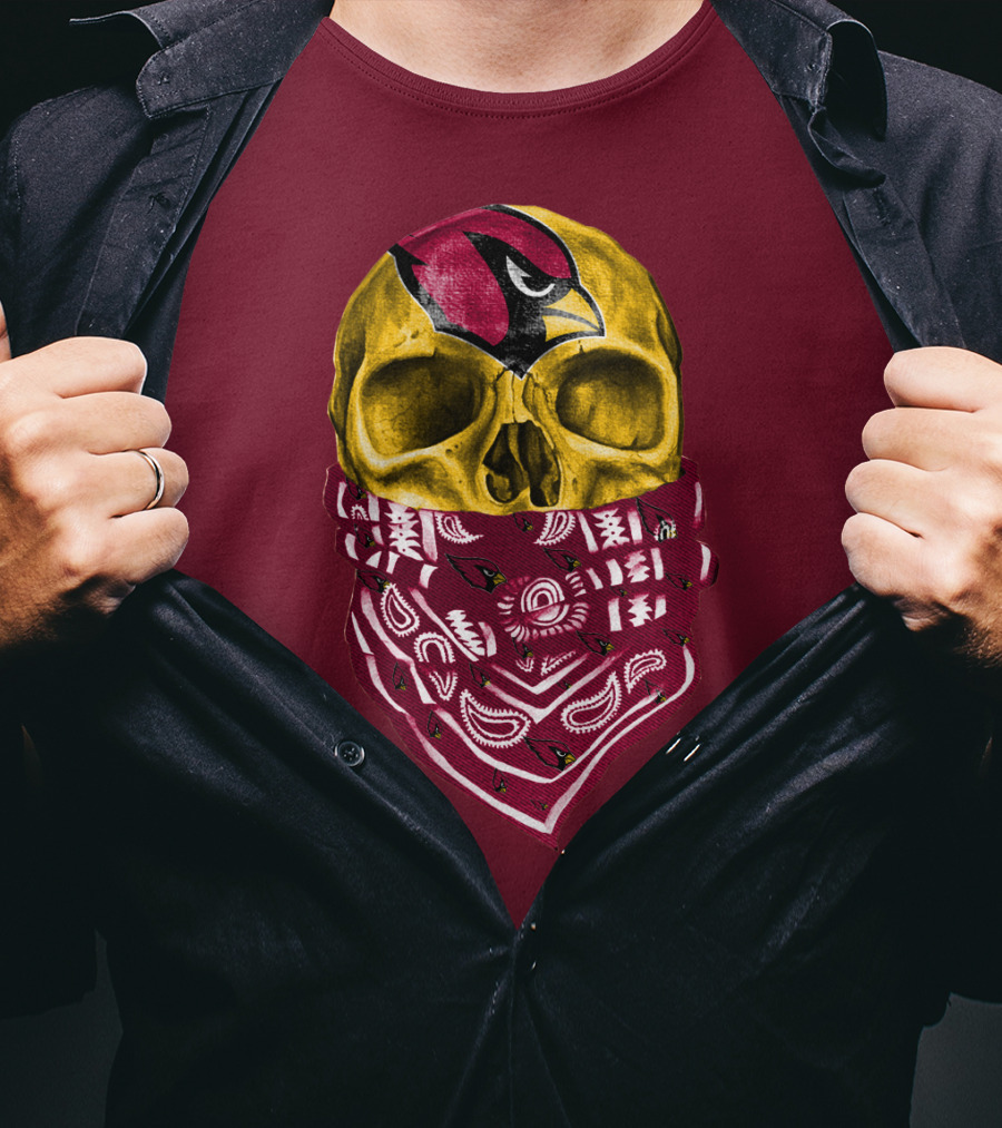Arizona Cardinals Skull Bandana Red T-Shirt