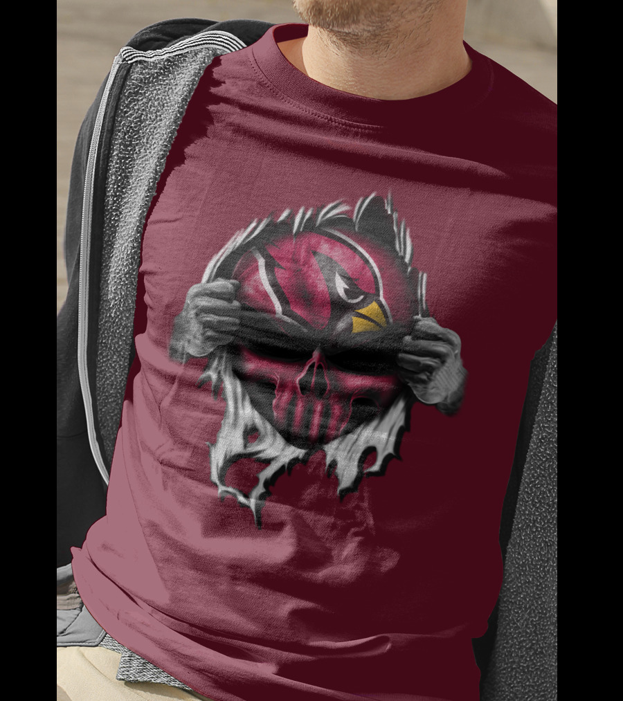 Arizona Cardinals Skull Logo T-Shirt