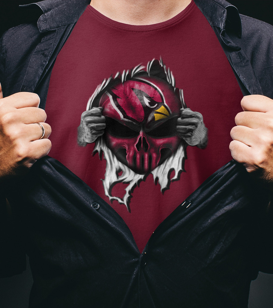 Arizona Cardinals Skull Logo T-Shirt