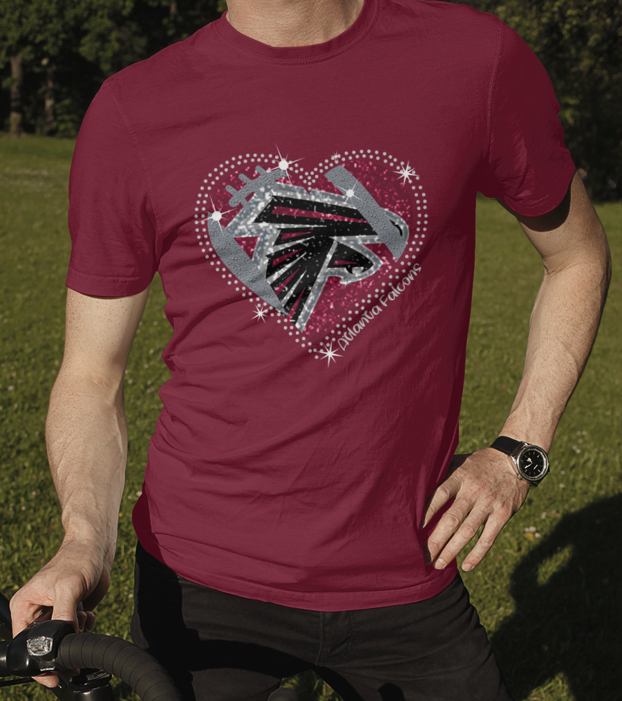 Atlanta Falcons Sparkling Heart T-Shirt