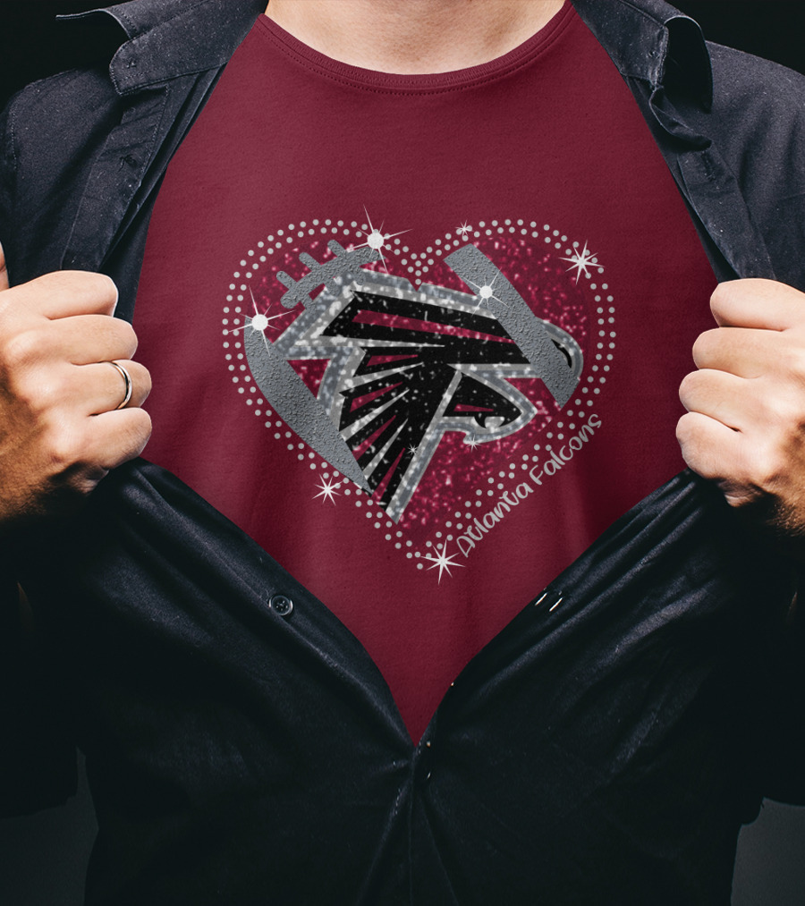 Atlanta Falcons Sparkling Heart T-Shirt