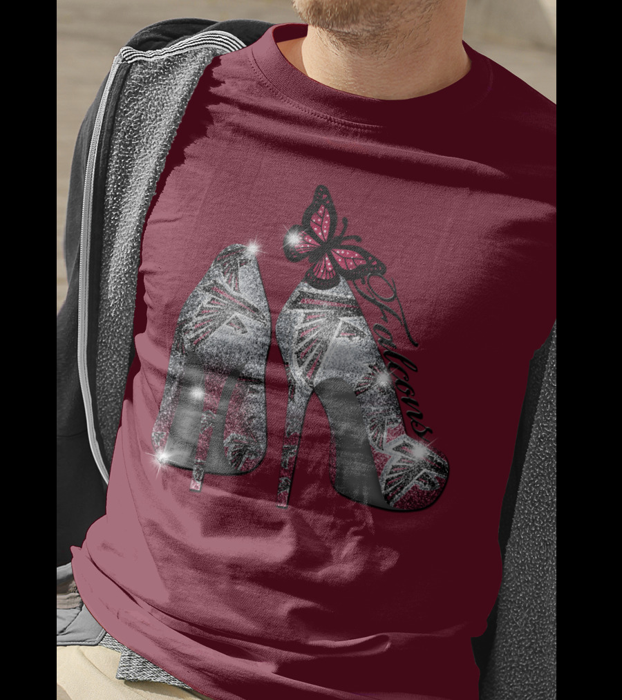 Atlanta Falcons High Heels With Butterfly T-Shirt