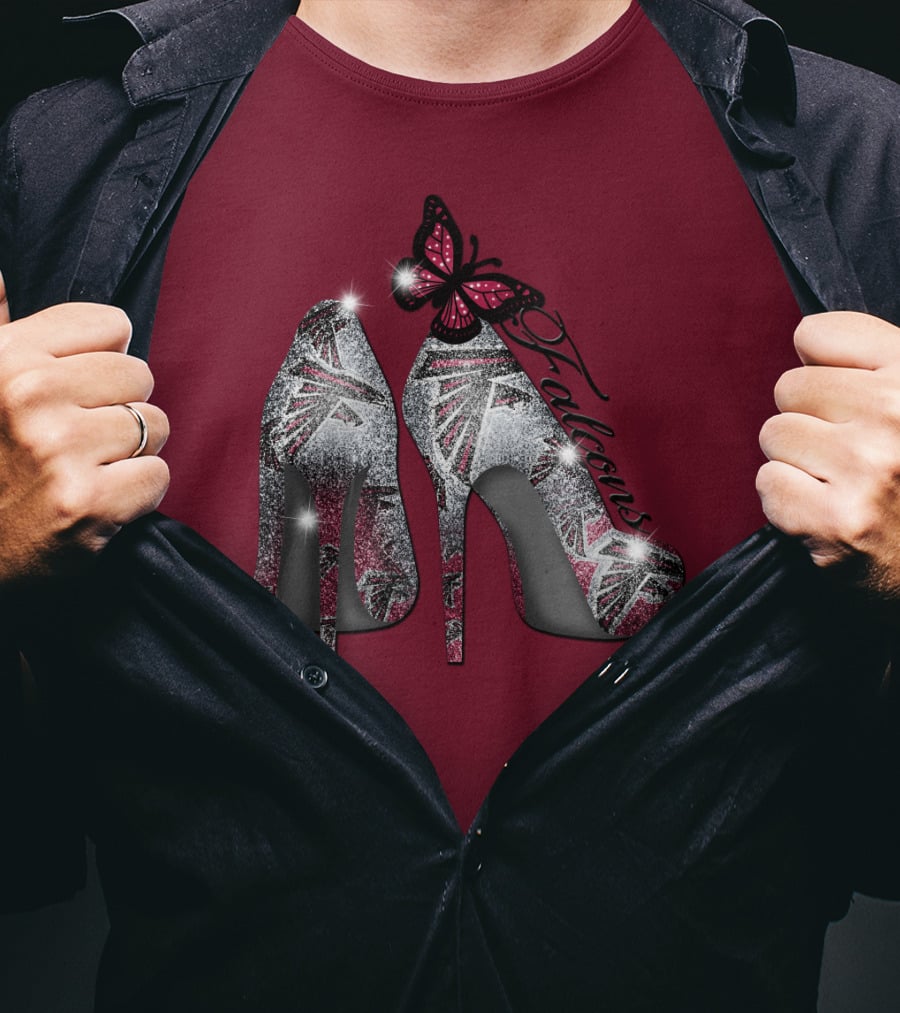Atlanta Falcons High Heels With Butterfly T-Shirt