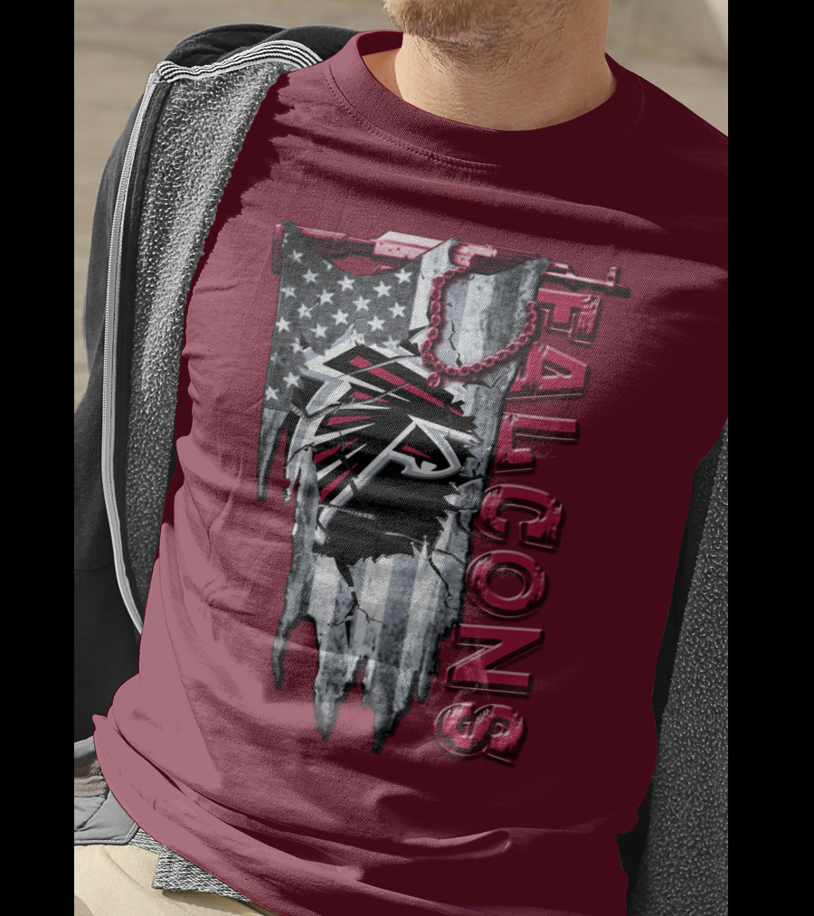 Atlanta Falcons American Flag Football Team T-Shirt