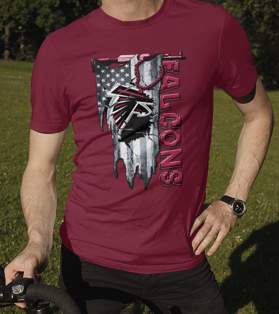 Atlanta Falcons American Flag Football Team T-Shirt