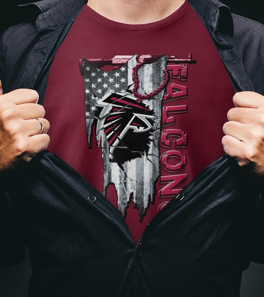 Atlanta Falcons American Flag Football Team T-Shirt