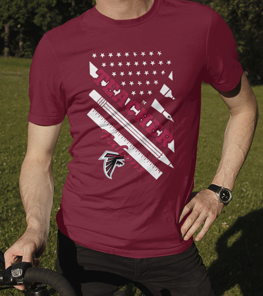 Atlanta Falcons Teacher Stars And Stationery Theme T-Shirt