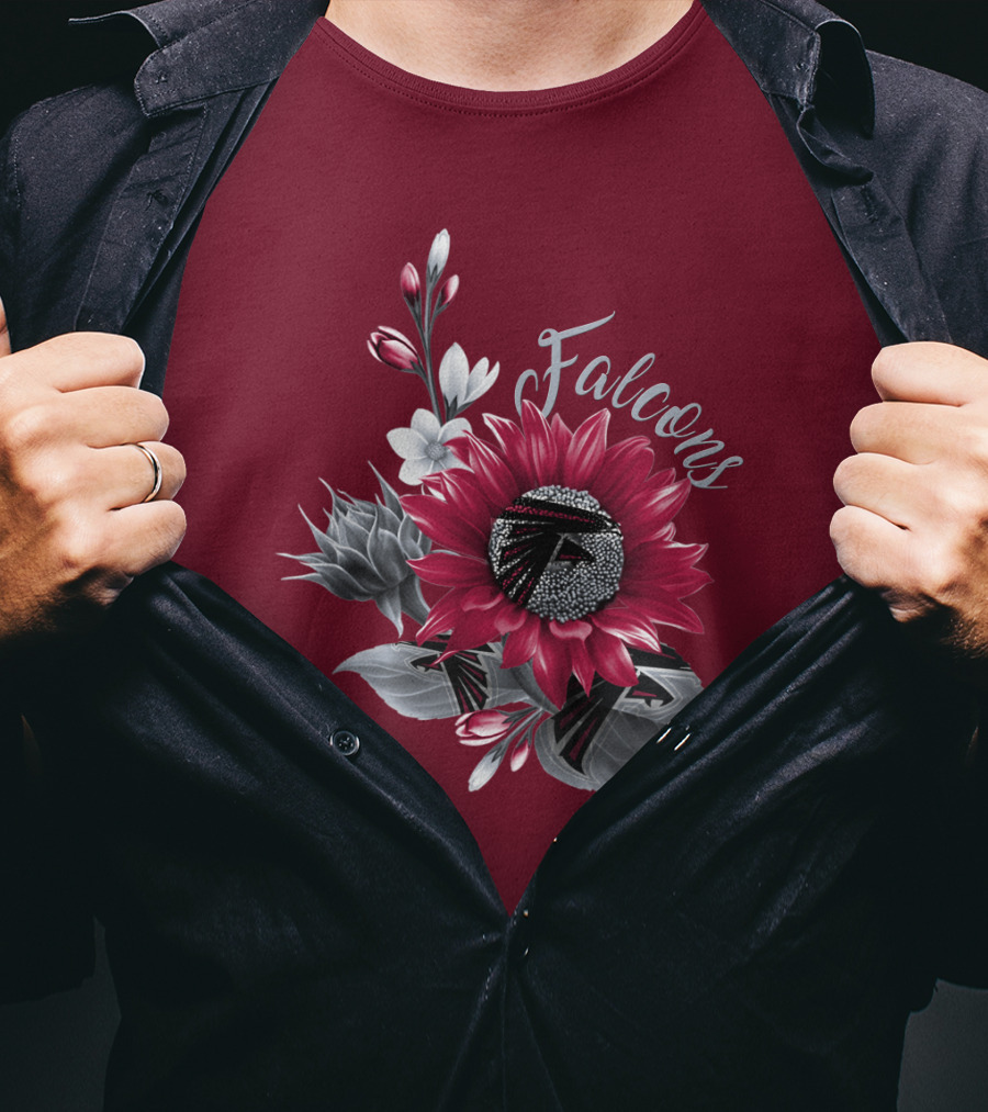 Falcons Floral Atlanta Falcons Logo Blossom T-Shirt