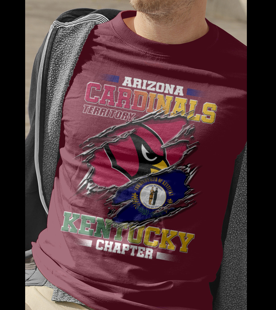 Arizona Cardinals Territory Kentucky Chapter Commonwealth Of Kentucky Flag T-Shirt
