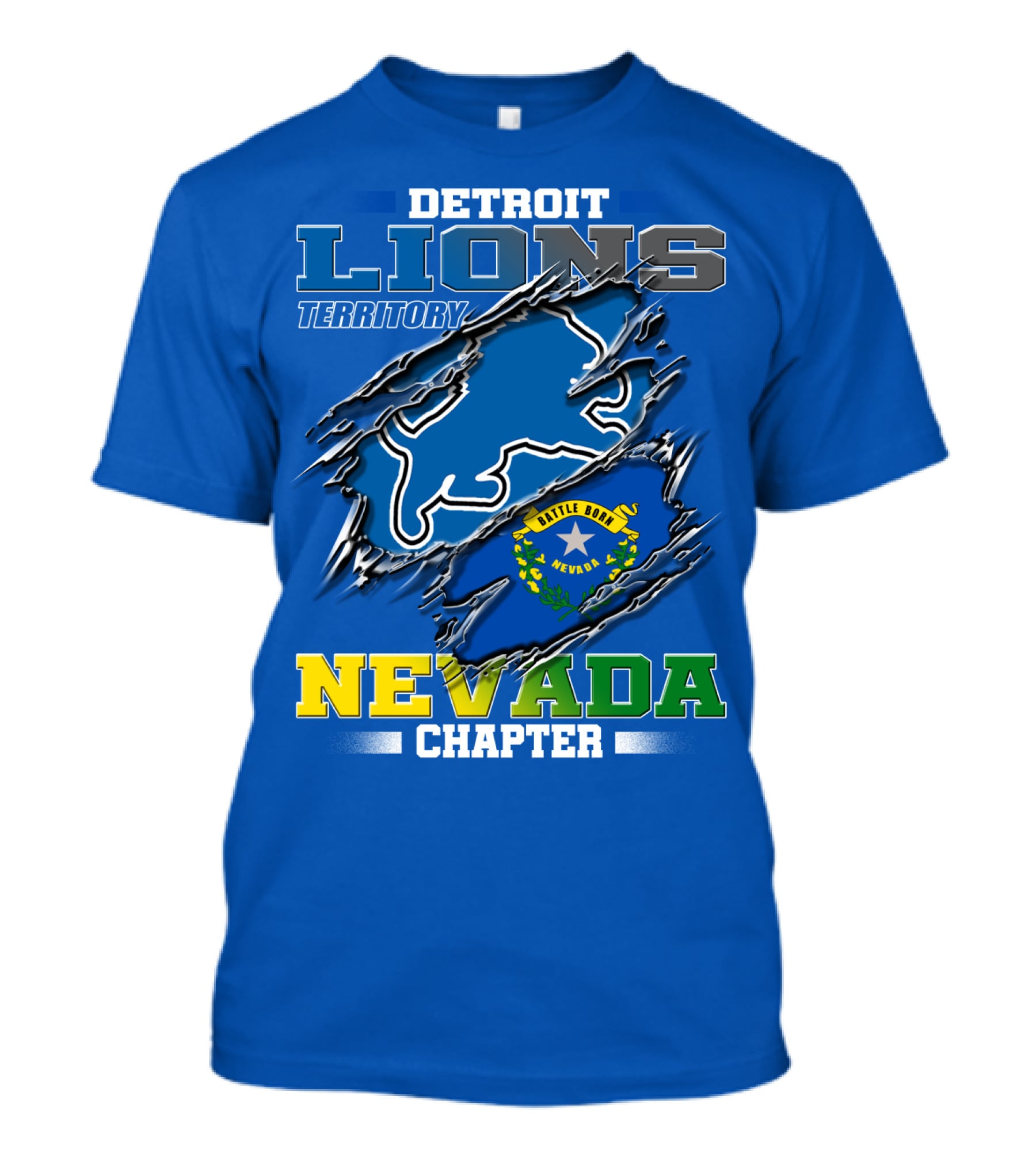Detroit Lions Territory Nevada Chapter Battle Born T-Shirt