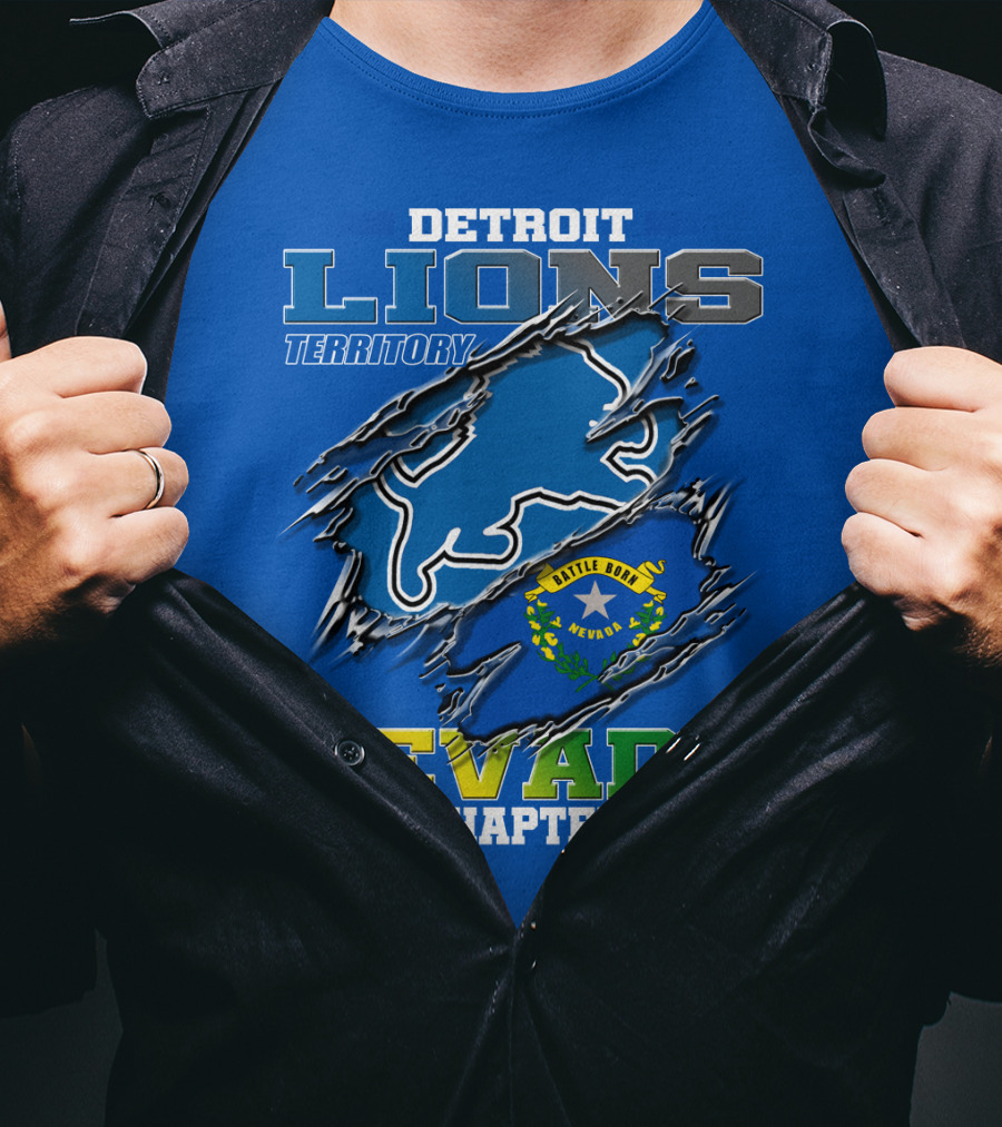 Detroit Lions Territory Nevada Chapter Battle Born T-Shirt