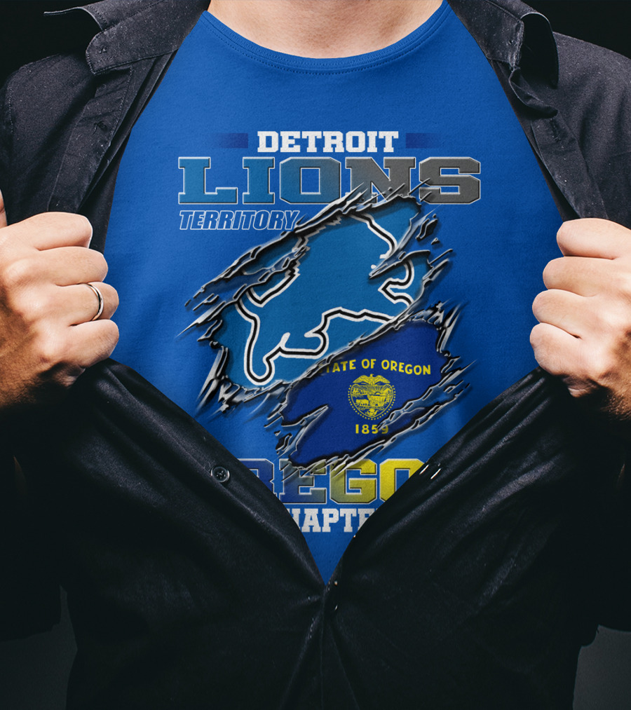 Detroit Lions Territory State Of Oregon 1859 Oregon Chapter T-Shirt