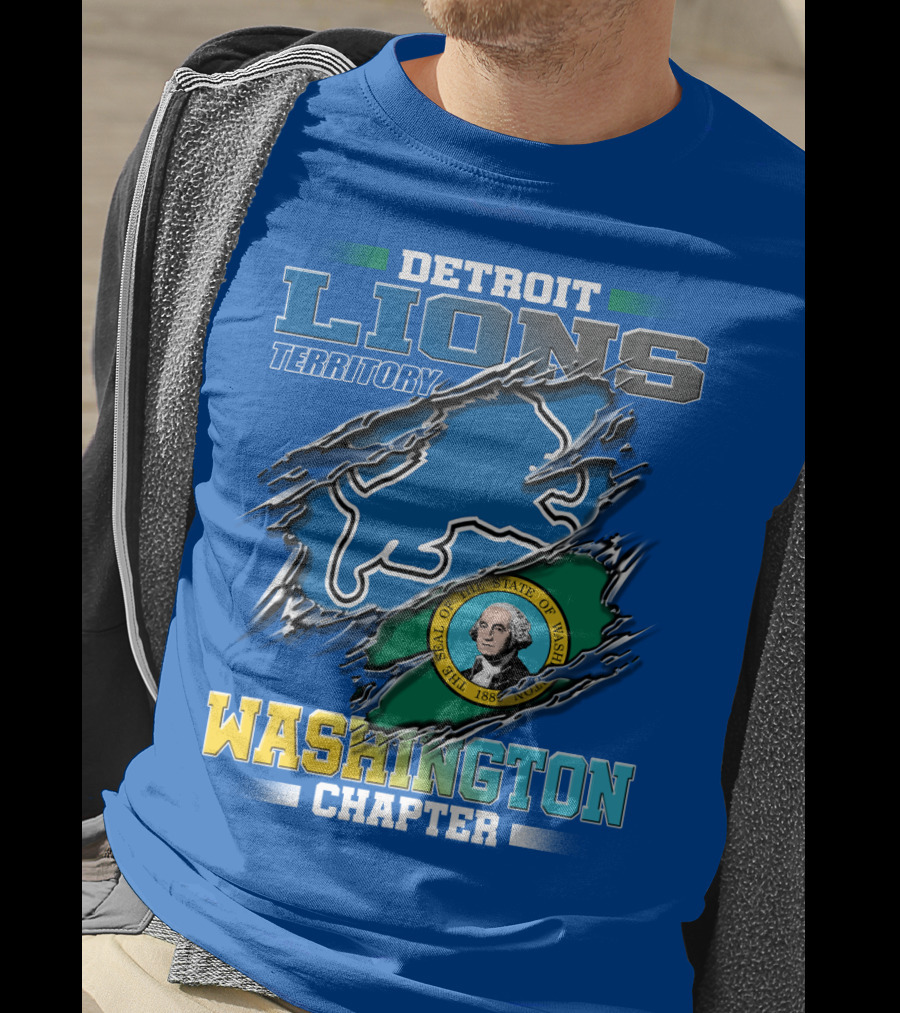 Detroit Lions Territory Washington Chapter Seal Of The State Of Washington T-Shirt