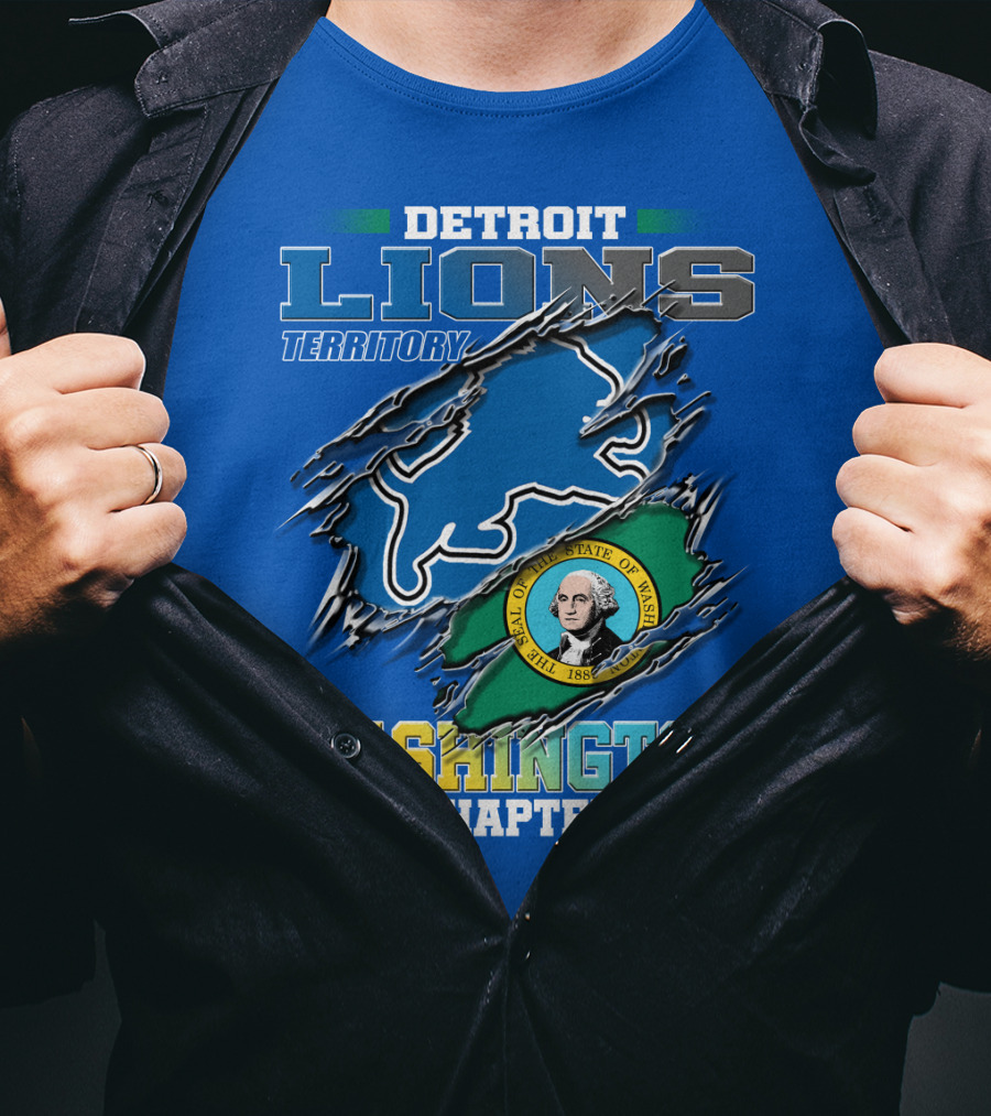 Detroit Lions Territory Washington Chapter Seal Of The State Of Washington T-Shirt