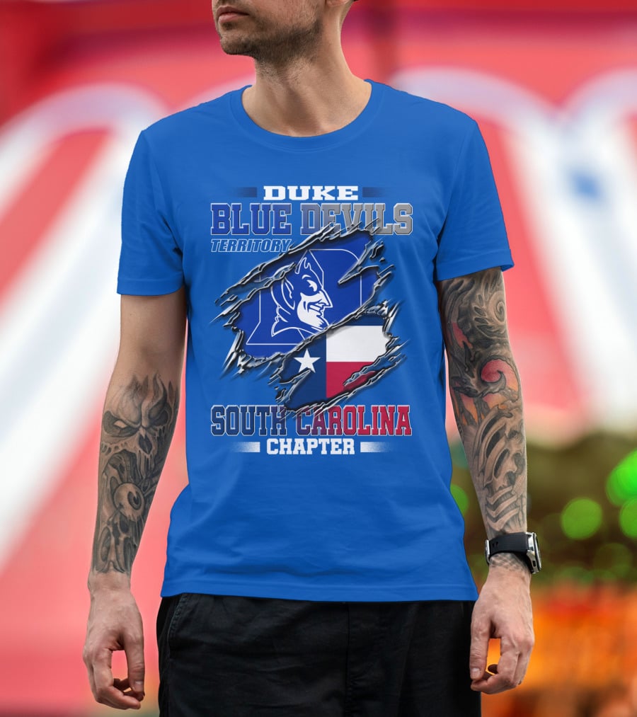 Duke Blue Devils Territory South Carolina Chapter Texas Flag T-Shirt