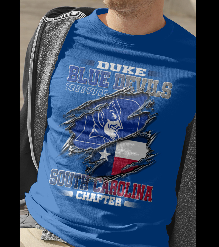 Duke Blue Devils Territory South Carolina Chapter Texas Flag T-Shirt