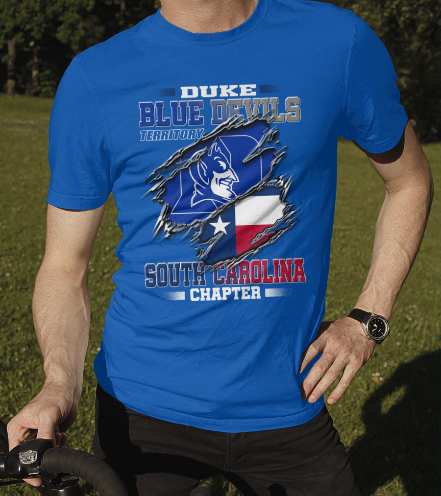 Duke Blue Devils Territory South Carolina Chapter Texas Flag T-Shirt