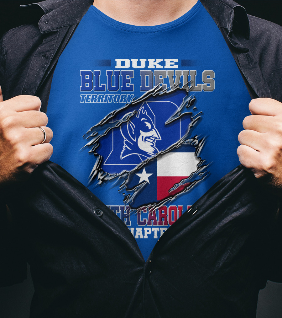 Duke Blue Devils Territory South Carolina Chapter Texas Flag T-Shirt