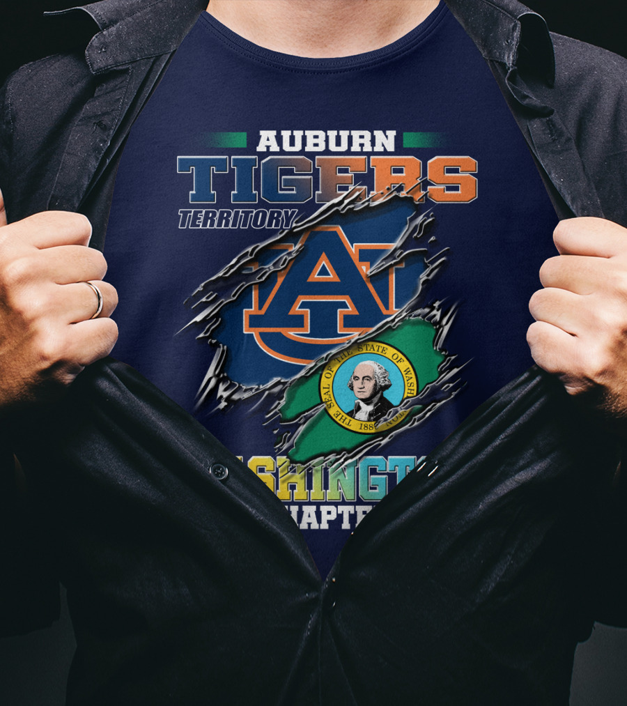 Auburn Tigers Territory Washington Chapter Seal Of Washington T-Shirt