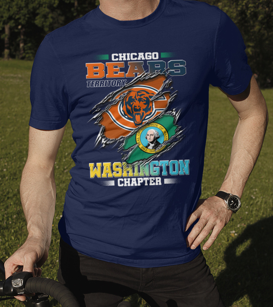 Chicago Bears Territory Washington Chapter State Flag T-Shirt