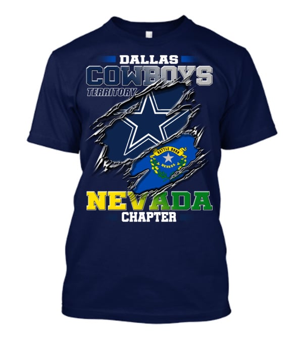 Dallas Cowboys Territory Nevada Chapter Battle Born Star Flag T-Shirt