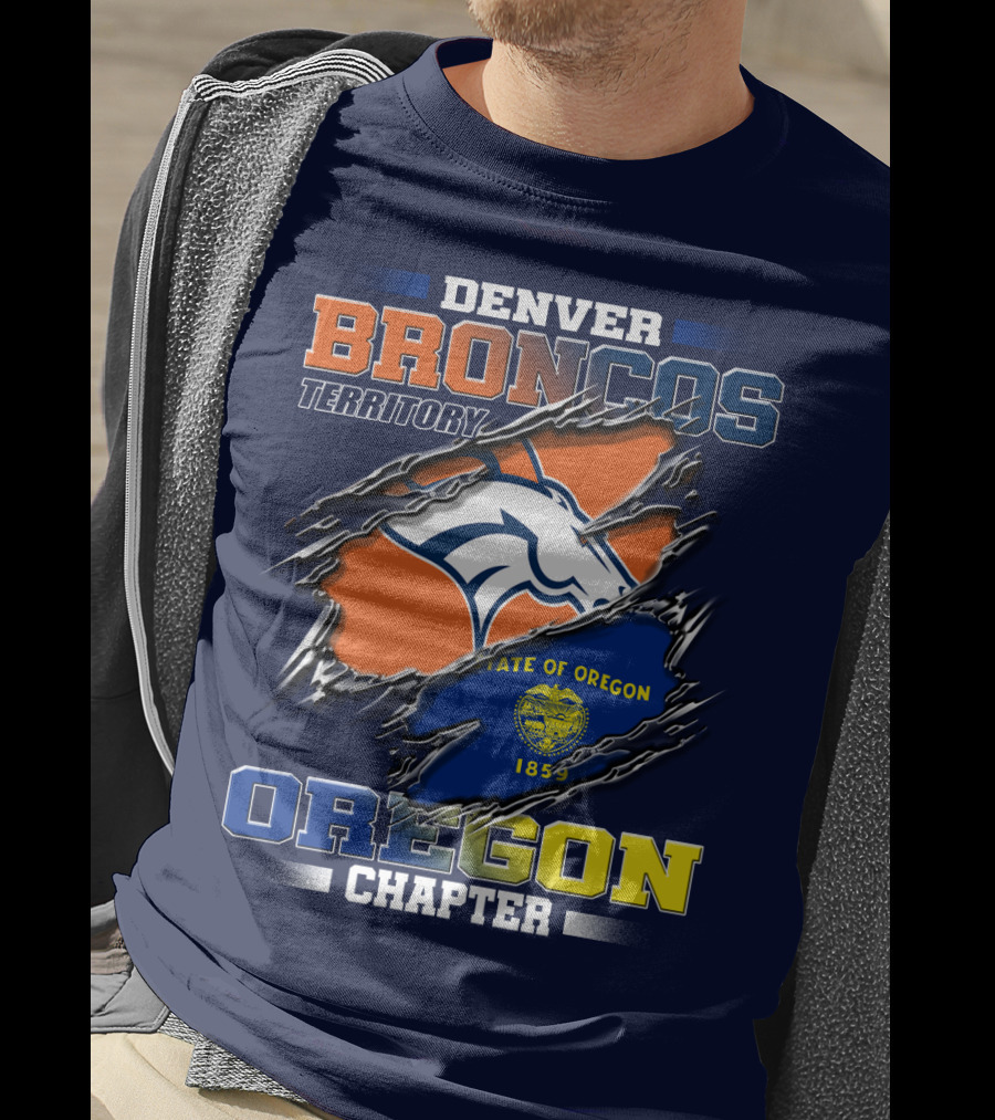 Denver Broncos Territory Oregon Chapter State Of Oregon 1859 T-Shirt