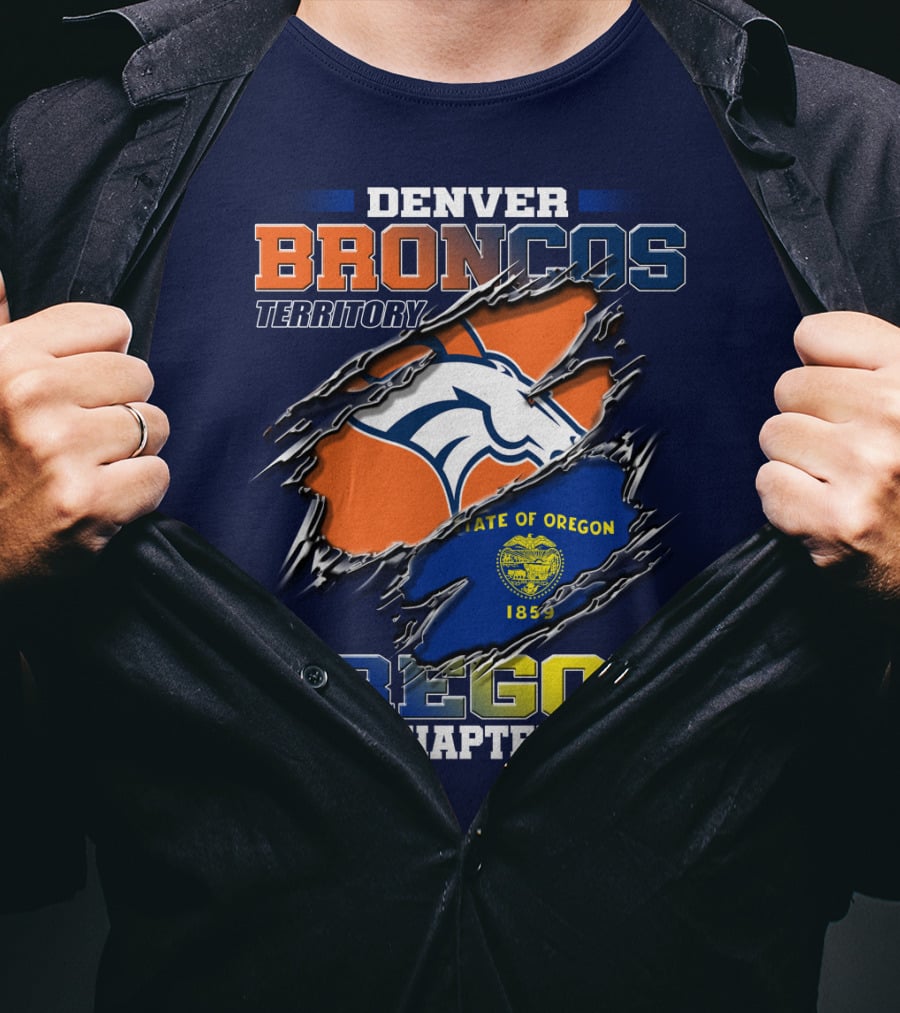 Denver Broncos Territory Oregon Chapter State Of Oregon 1859 T-Shirt