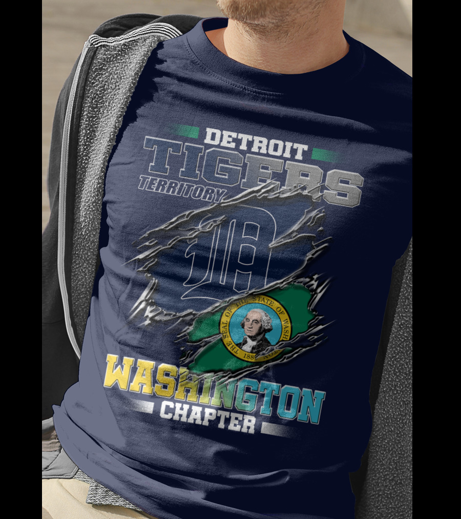 Detroit Tigers Territory Washington Chapter State Seal T-Shirt