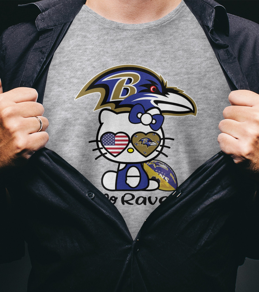 Hello Ravens Football Baltimore Ravens Hello Kitty T-Shirt