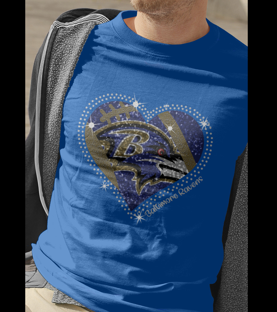 Baltimore Ravens Heart Football T-Shirt