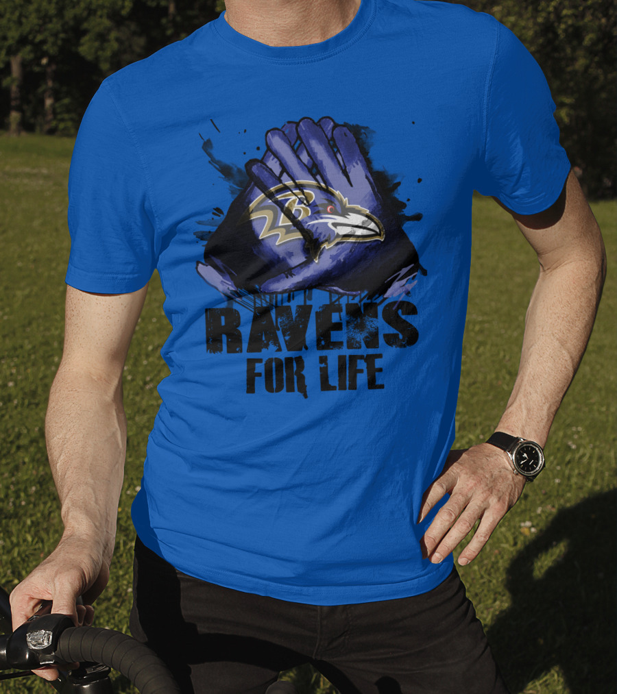 Baltimore Ravens For Life Fan Gear T-Shirt
