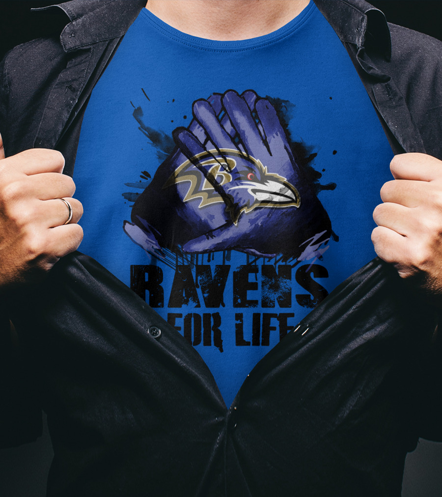 Baltimore Ravens For Life Fan Gear T-Shirt