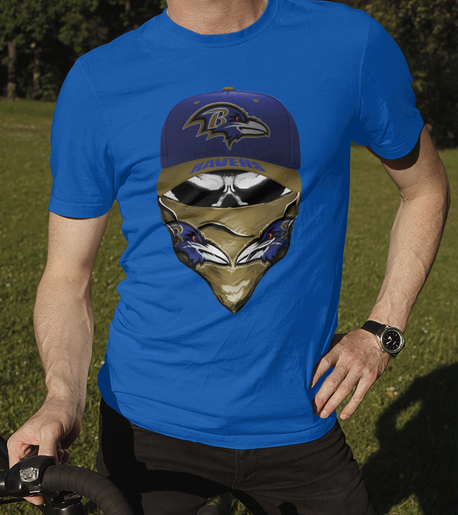 Baltimore Ravens Ravens Bandana And Logo Hat Combo T-Shirt