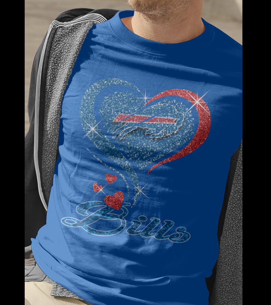Buffalo Bills Heart Logo And Script T-Shirt