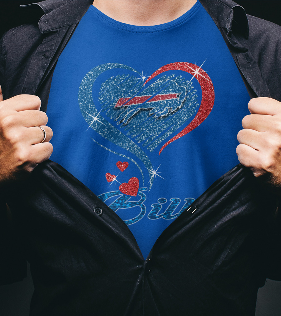 Buffalo Bills Heart Logo And Script T-Shirt
