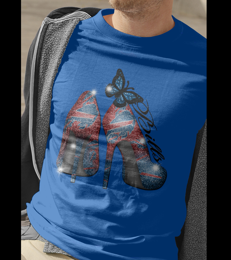 Buffalo Bills High Heels With Butterfly T-Shirt
