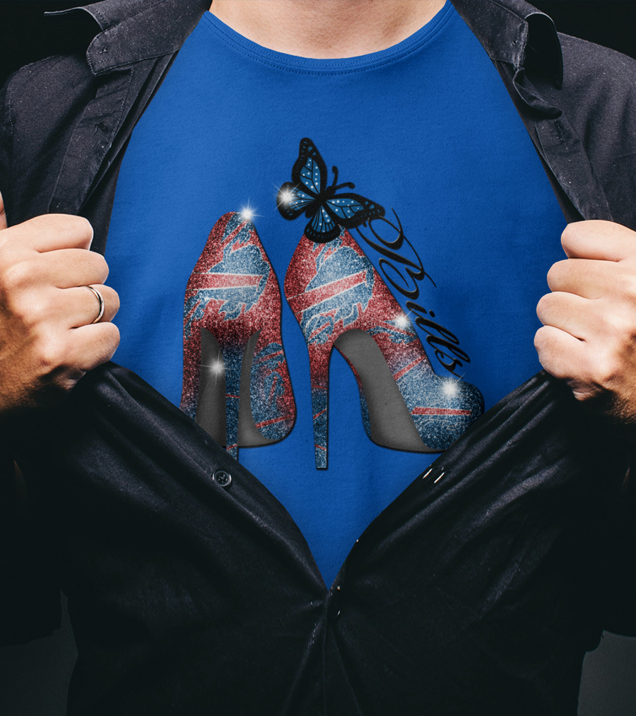 Buffalo Bills High Heels With Butterfly T-Shirt