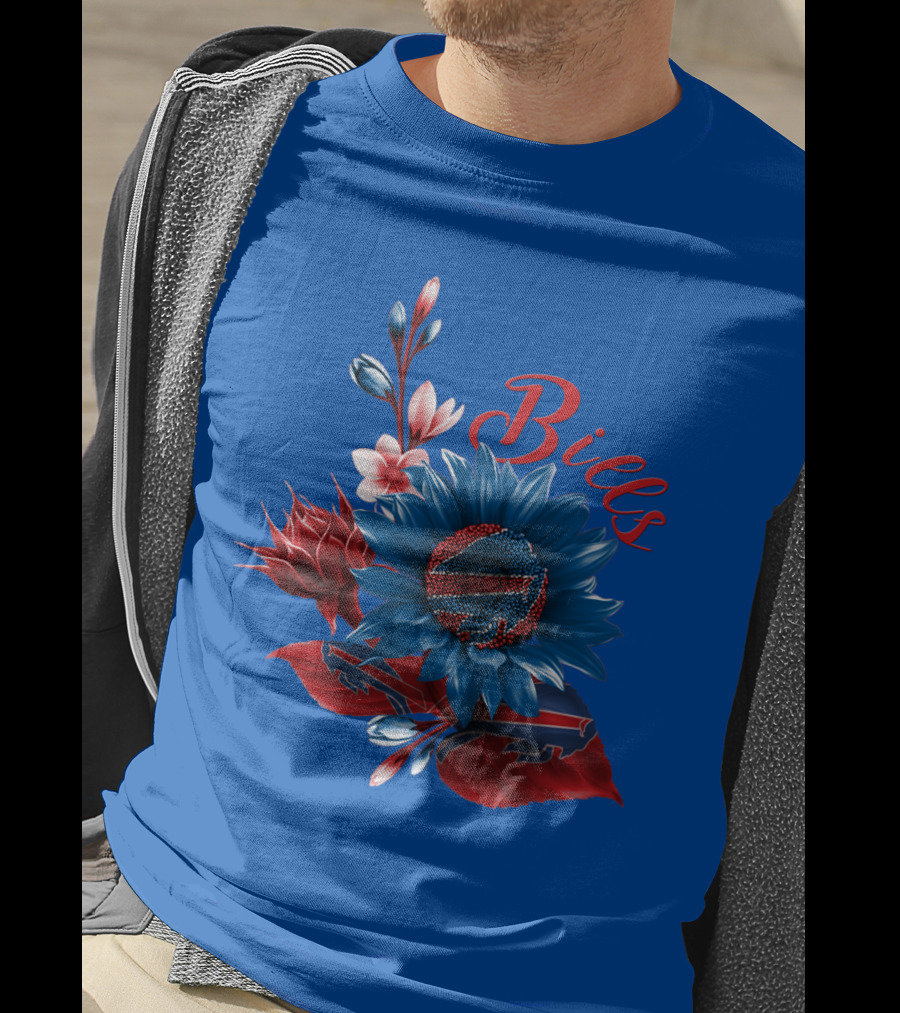 Buffalo Bills Floral Football T-Shirt